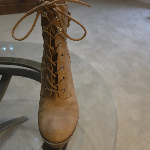 COPY - G by Guess Tan Lace Up Boots with Classic Combat Style - Picture 3 of 11
